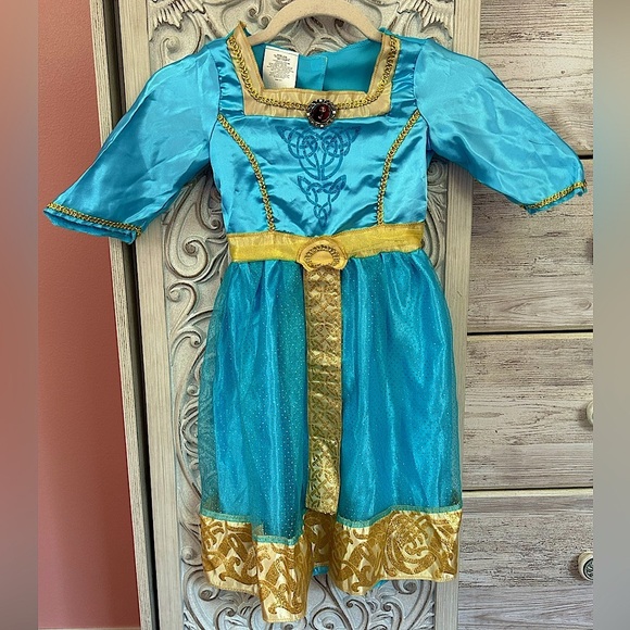 Disney Pixar Brave Merida Classic Costume, Auqa/Gold size 4-6X Disney princess - Picture 2 of 8